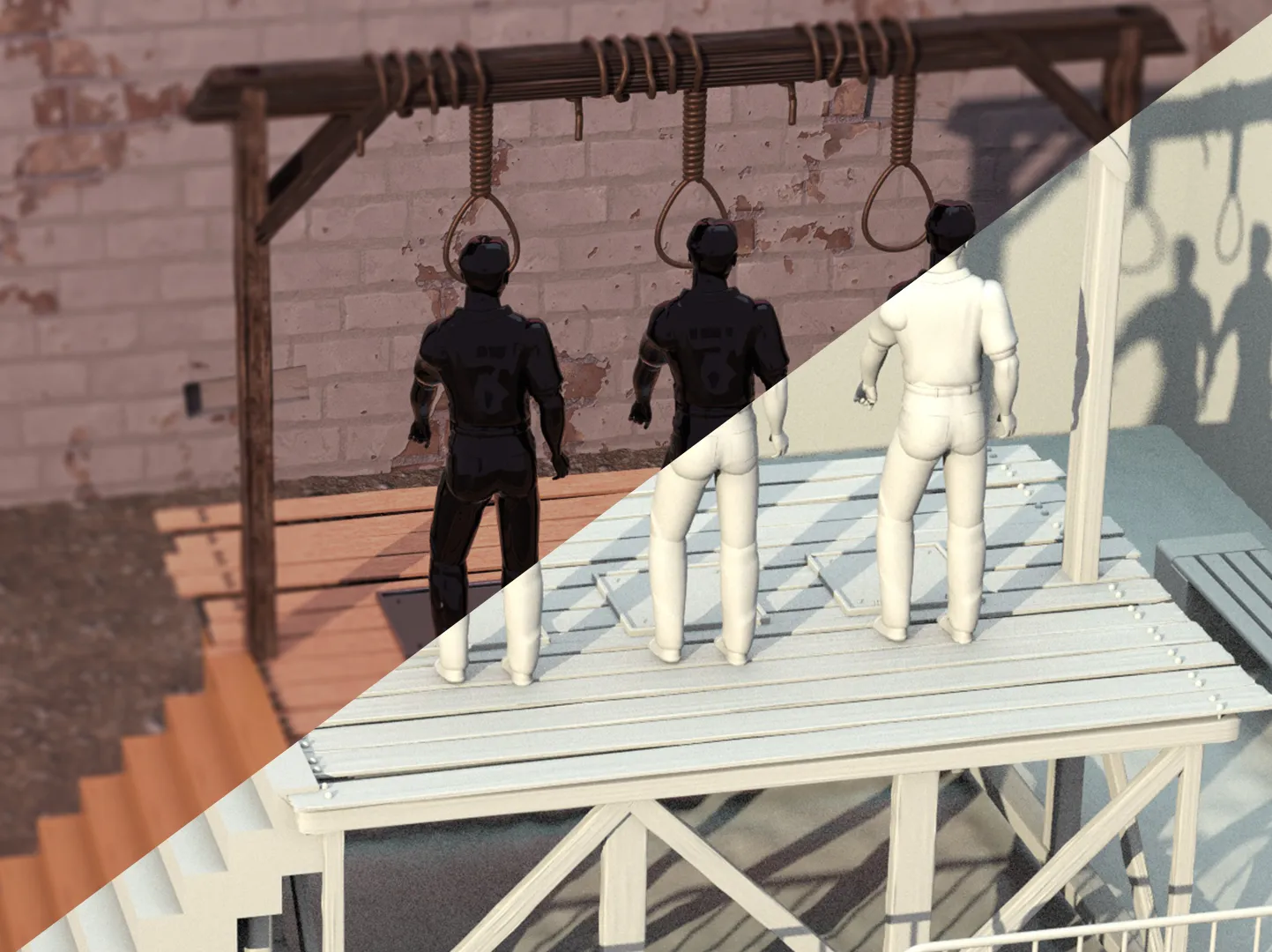 مدل سه بعدی چوبه دار